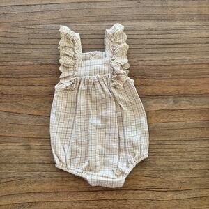 Quincy Mae Plaid Romper - Size 3-6m